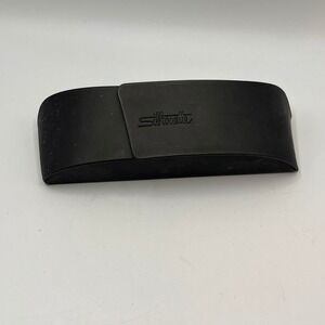 Silhouette Black Foldable Hard Shell Eyeglass Case with Embossed Logo